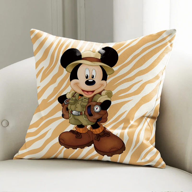 

Disney Explorer Mickey Mouse Pillow Case Soft Cushion Cover for Sofa Bedroom Kids Room Disney Decorative Throw Pillowcase
