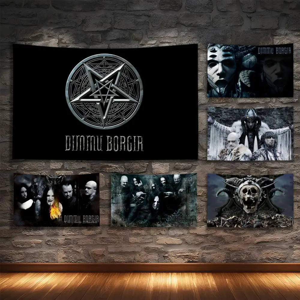 

D-DIMMU BORGIRs Heavy Metal Band Tapestry Custom Living Bedroom Party Dormitory Interior Wall Bohemian Decoration Attached Clip