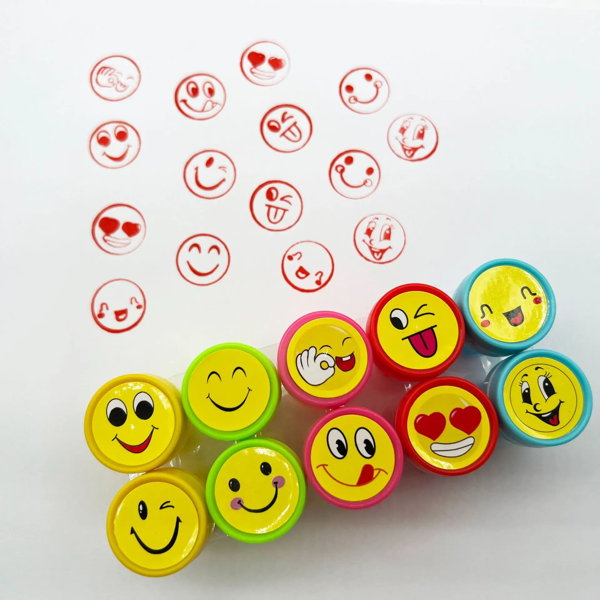 10 Cute Happy Smiling Face Stamp Set for Children\'s Stamps Cartoon Stamps Fun Stamps Creative Stamps