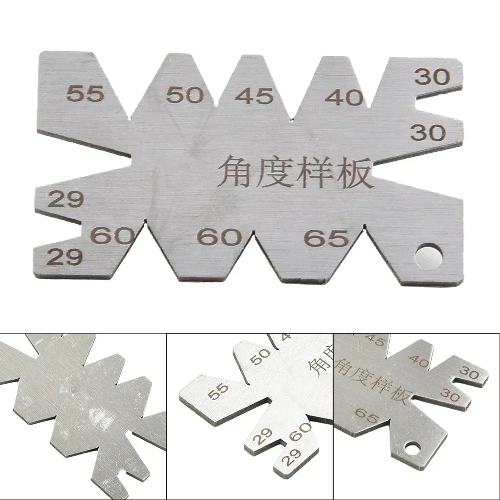 Schneidgewinde Winkelmesser V-Schlitze Edelstahl Eisen 49x27x1,2mm 29/30/40/45/50/55/60/65 ° Vorlage drehbare Drehmaschinen