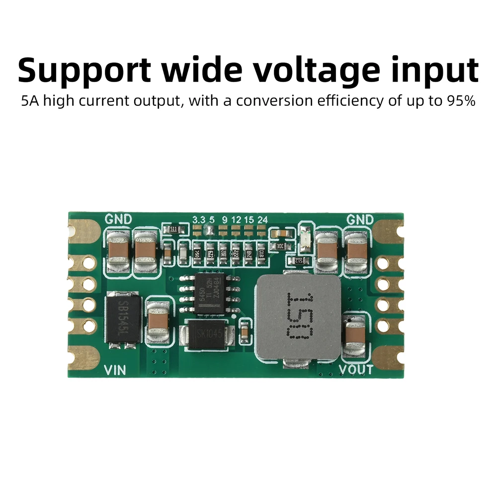 TPS5450 DC-DC Step Down Module 5.5-36V to 5V 5A 95% Low Ripple Buck Converter Overcurrent Thermal Protection DIY Industrial Use
