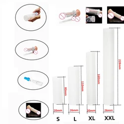 Penis Sleeves Extender Glans Cap Sleeve for Penis Enlargement Stretcher Pump Reusable Silicone Genital Sleeve Various Sizes