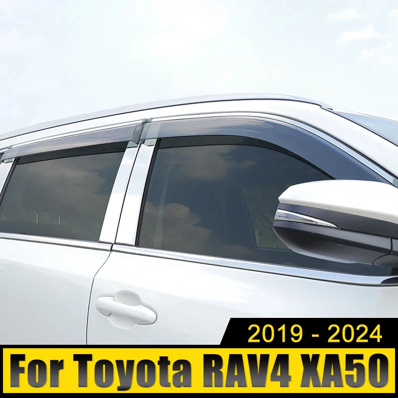 

For Toyota RAV4 XA50 2019-2021 2022 2023 2024 Hybrid Side Window Deflector Weathershield Visor Wind Rain Sun Guard Accessories