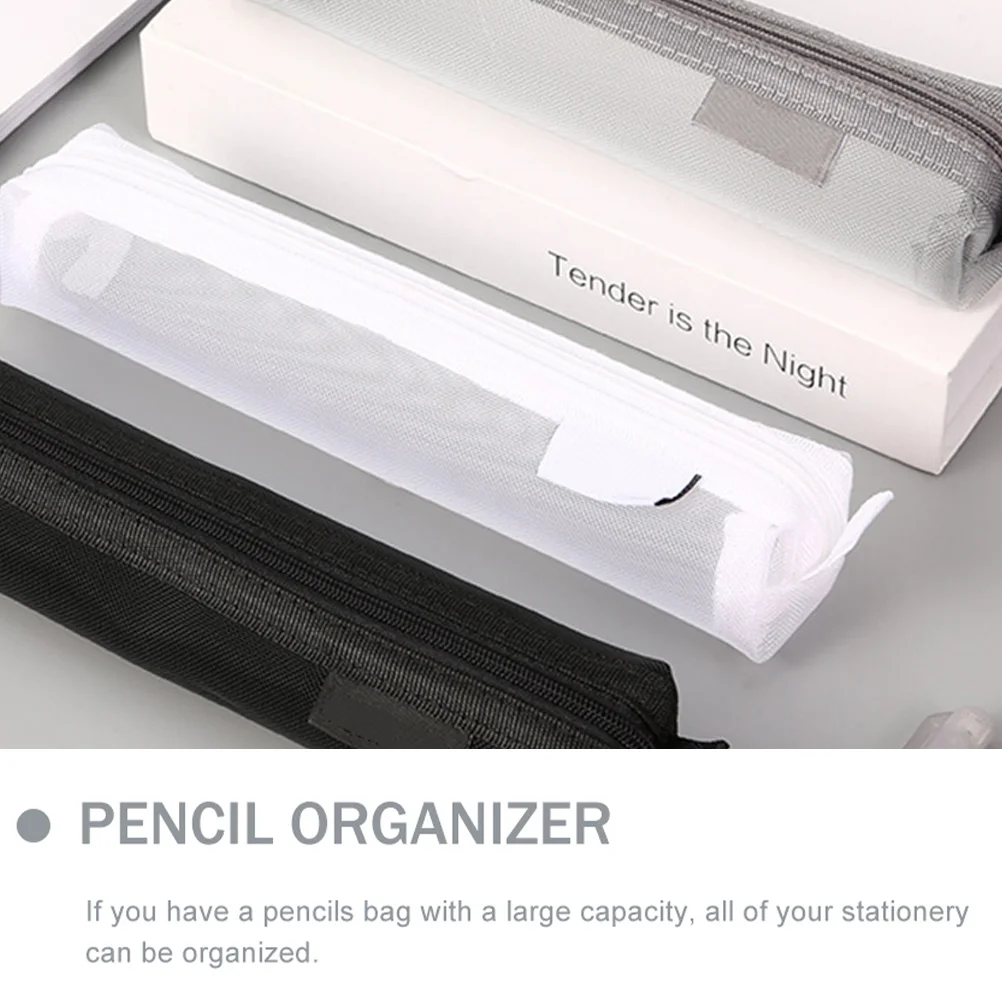 

2Pcs Exam Pencil Bag Smooth Zipper Multi-Purpose Storage Pouch for Rulers Compasses Scissors Stationery Organizer Students