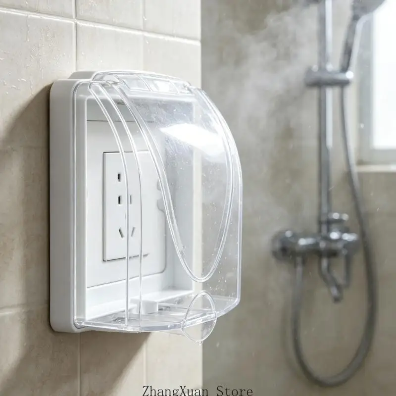 Badezimmer Küche Wand Steckdose Abdeckung Box Spritzschutz Box Abdeckung Steckdose Zubehör 3XUF – Detail 5