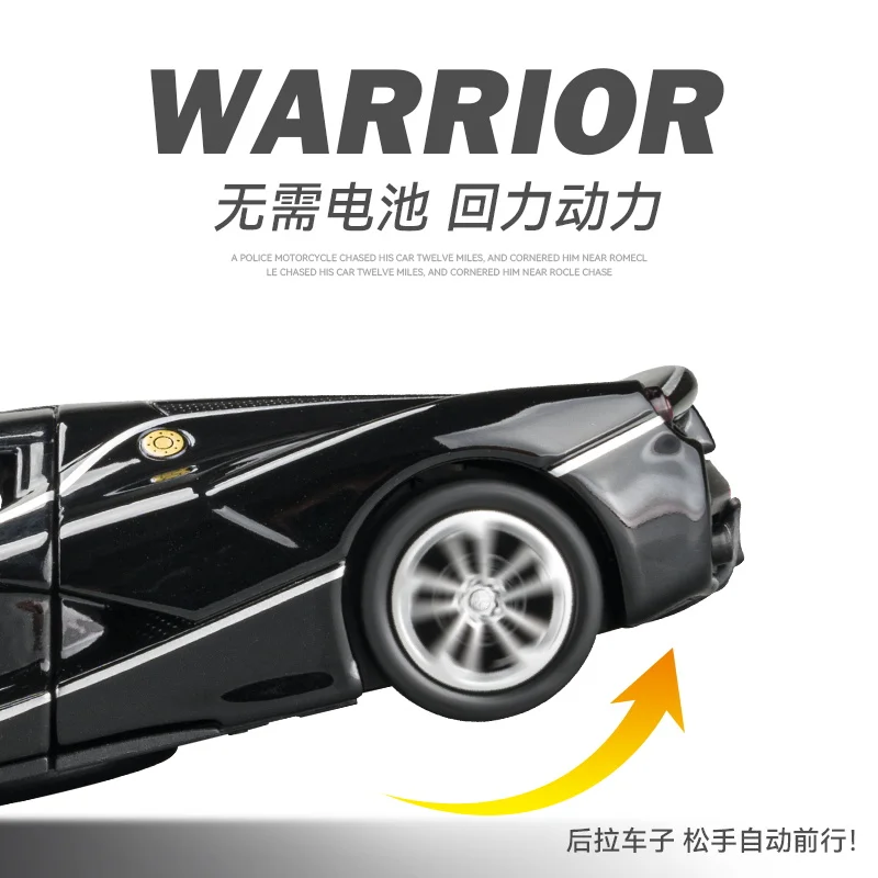 Simulación 1:36 Lafali Convertible Track Edition coche deportivo coche en miniatura de aleación sonido y luz tirar hacia atrás adorno de juguete para niños