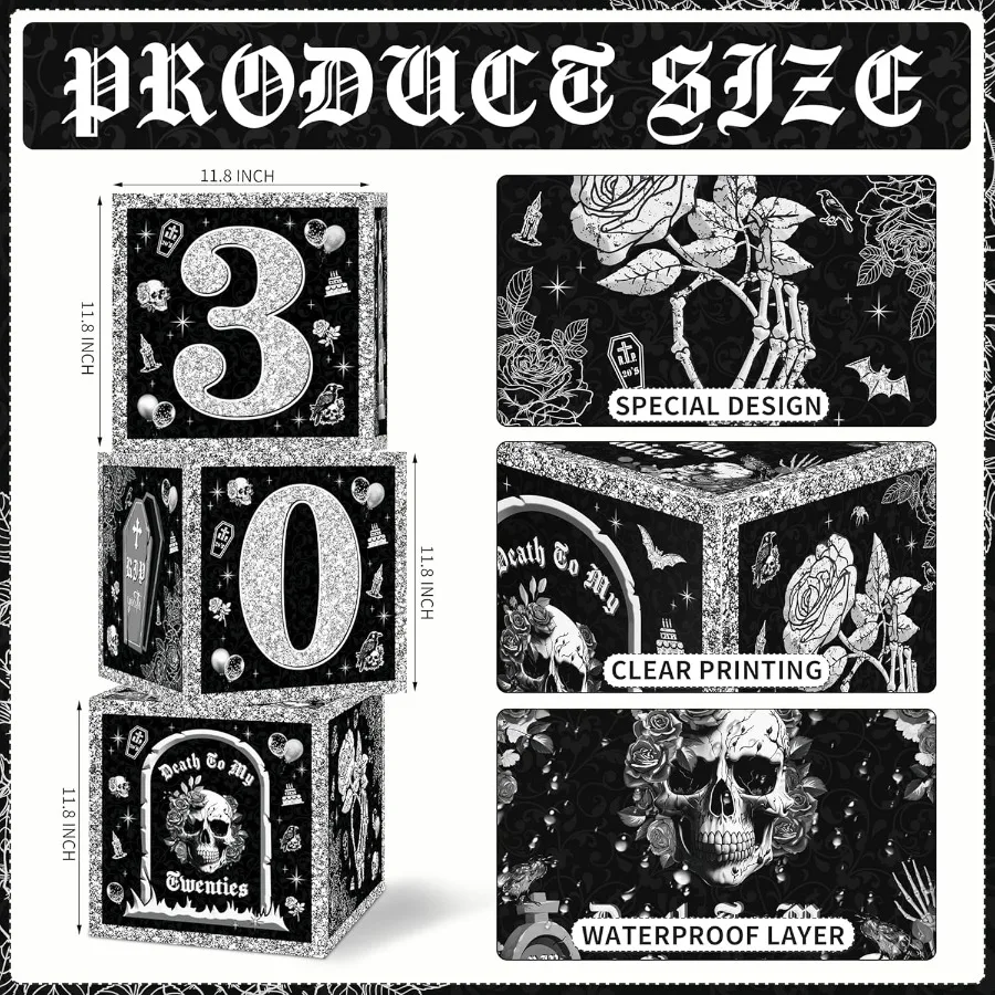 الموت لزخارف 20s 30th صناديق زينة عيد الميلاد لها ريب تو بلدي 20s بالون كتل صناديق بالونات سوداء مع L