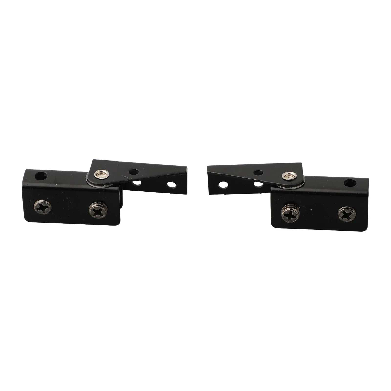 Glass Clip Glass Door Hinge 2Pcs Replacement Silver/Black Color Stainless Steel For Non-perforated Glass Door Brand New