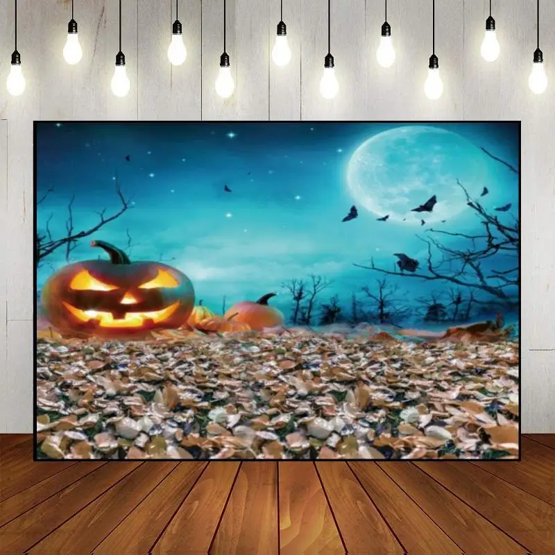 

Halloween Bloodstain Photo Background Trick or Treat Decoration Dense Fog Photography Backdrops Cemetery Birthday Party Banner