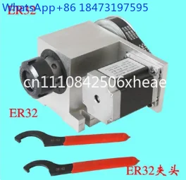 LYCNC 4th Axis Rotary A-axis K5M-6-ER32 Shaft Φ22mm   for CNC Engraving Machine Φ22mm Center Height 65mm Deceleration Ratio 6:1