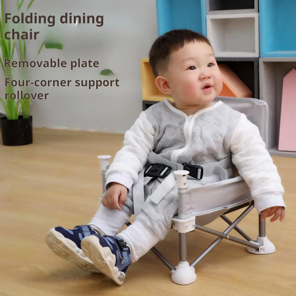 3-in-1 Toddler Chair with 3-point Harness Storage Bag Toddler Feeding Booster Seat with Removable Tray Portable Feeding Chair