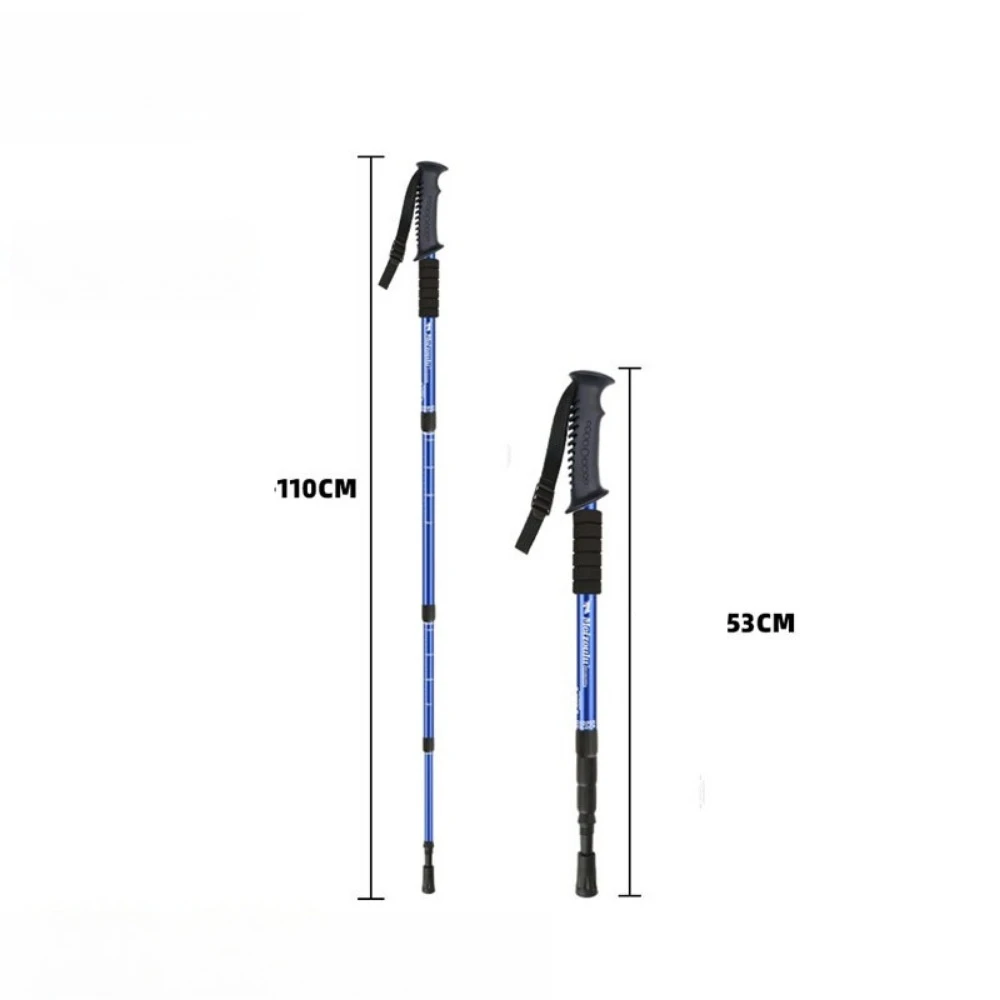3 Sections 4 Sections Ultra-light Folding Trekking Poles Aluminum Alloy Retractable Outdoor Ski Climbing Camping Trekking Poles