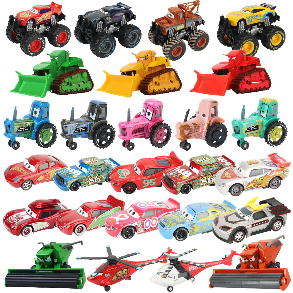 

Cars Disney Pixar Cars Lightning McQueen rhapsody matador bulldozer truck Mater harvester 1:55 Diecast Metal Car Model Toy