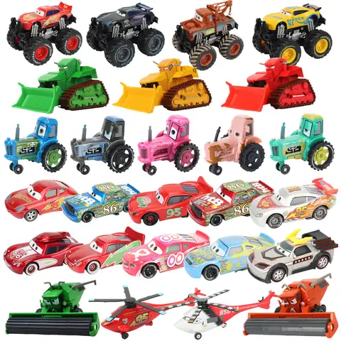 Cars Disney Pixar Cars Lightning McQueen rhapsody matador bulldozer truck Mater harvester 1:55 Diecast Metal Car Model Toy