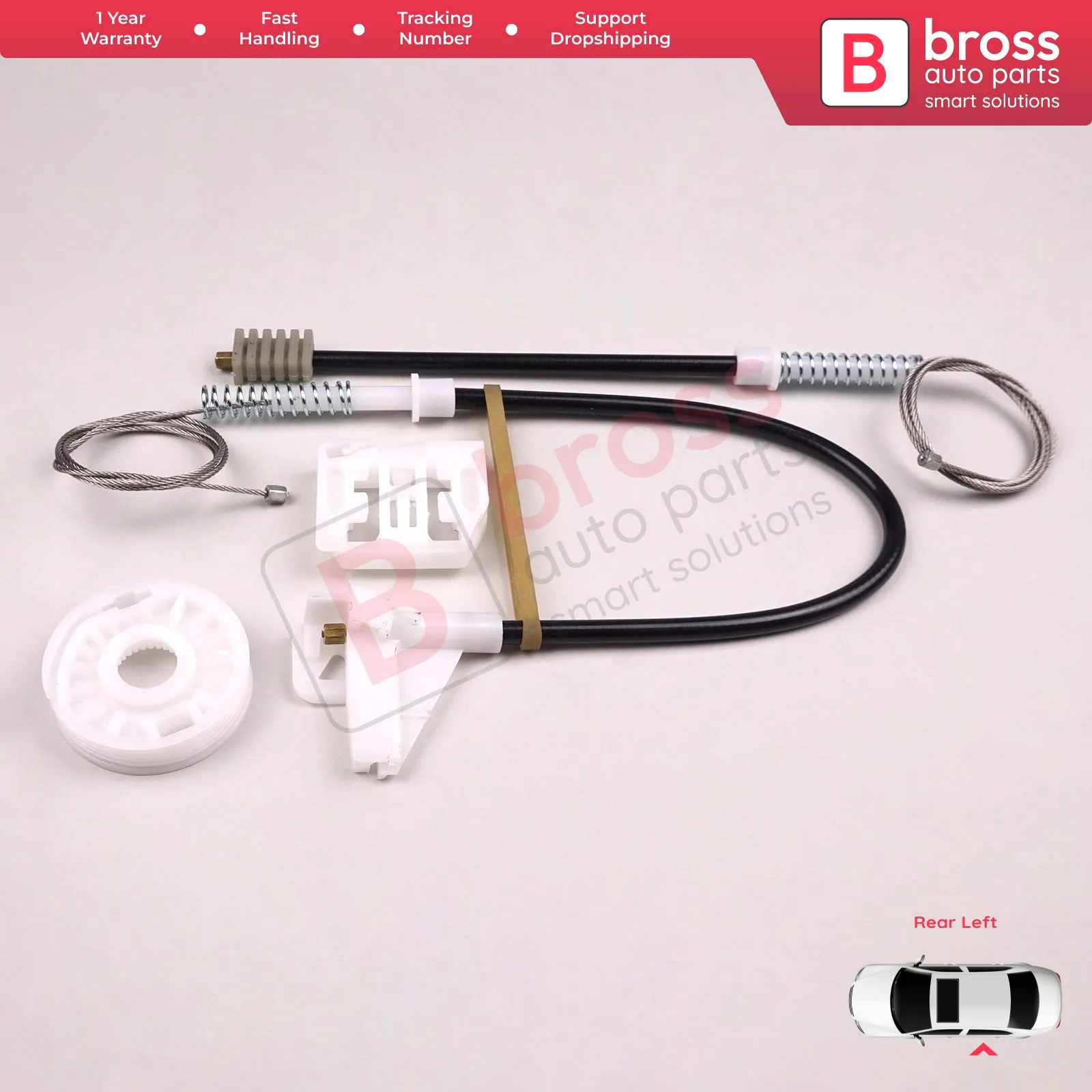 Bross Auto-onderdelen BWR547 Elektrische Ruitbediening Regulator Set Achter Links Deur 1 U0839461 Voor Skoda Octavia 1U Facelift Top winkel