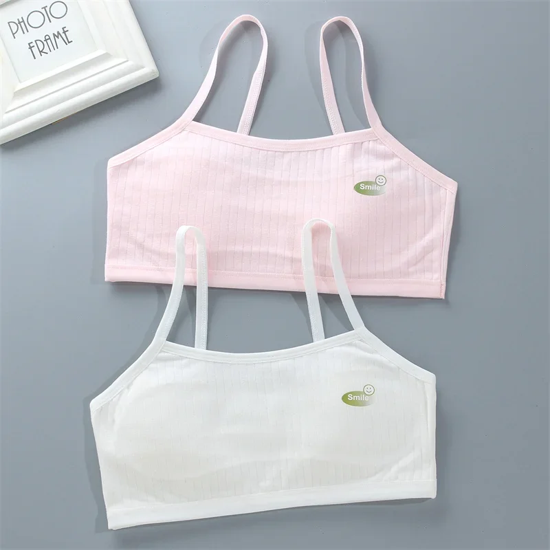 Girls' Bra Vest Underwear Students Girls Children Aged 8-14 Training Bra Strapless Cotton Breathable Summer Sport Bra