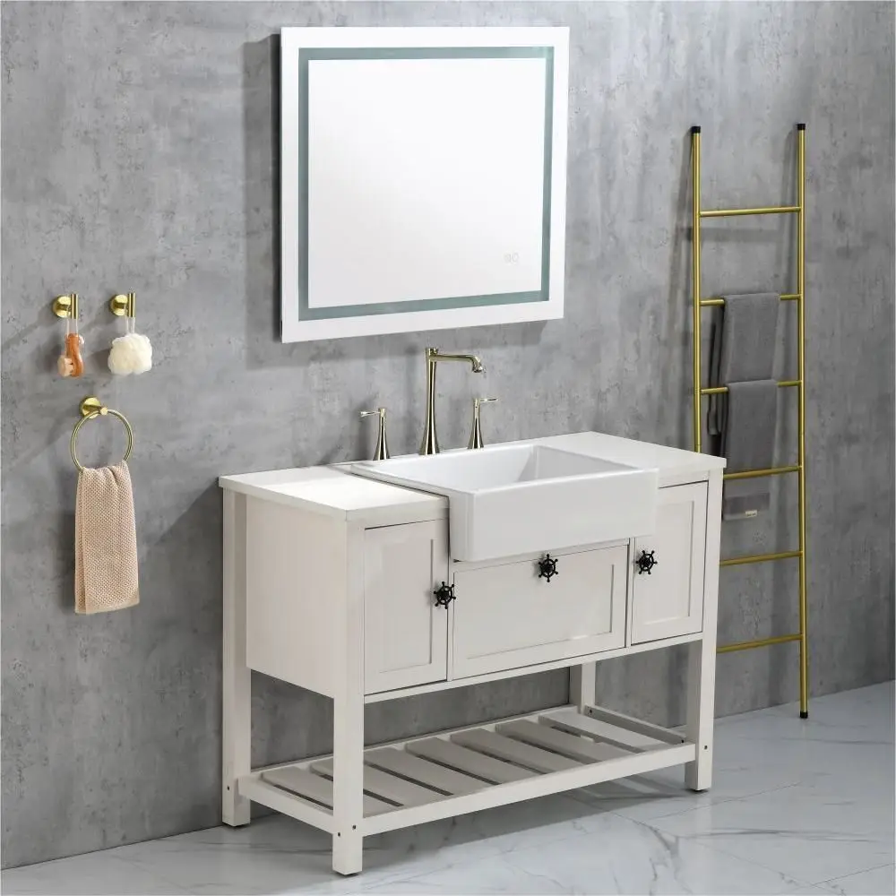 Solid Wood Bathroom Vanities WITHOUT Tops 48 in. W x 20 in. D x 33.60 in. H Bathroom Vanity 3 Colors