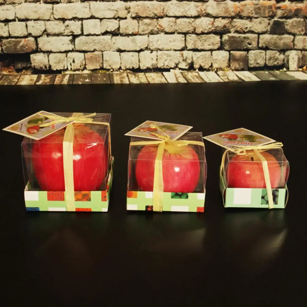 شمعة التفاح عيد الميلاد الاصطناعية الإبداعية ثلاثية الأبعاد على شكل أبل شمعة الهدايا الروائح شمعة لعيد الميلاد ديكور المنزل للطاولات #5