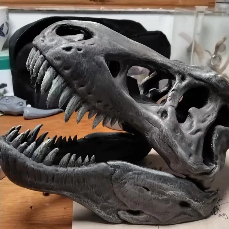 3D Printed Tyrannosaurus Rex Skull Model Aquarium Desktop Ornament Creative Collectible Dinosaur