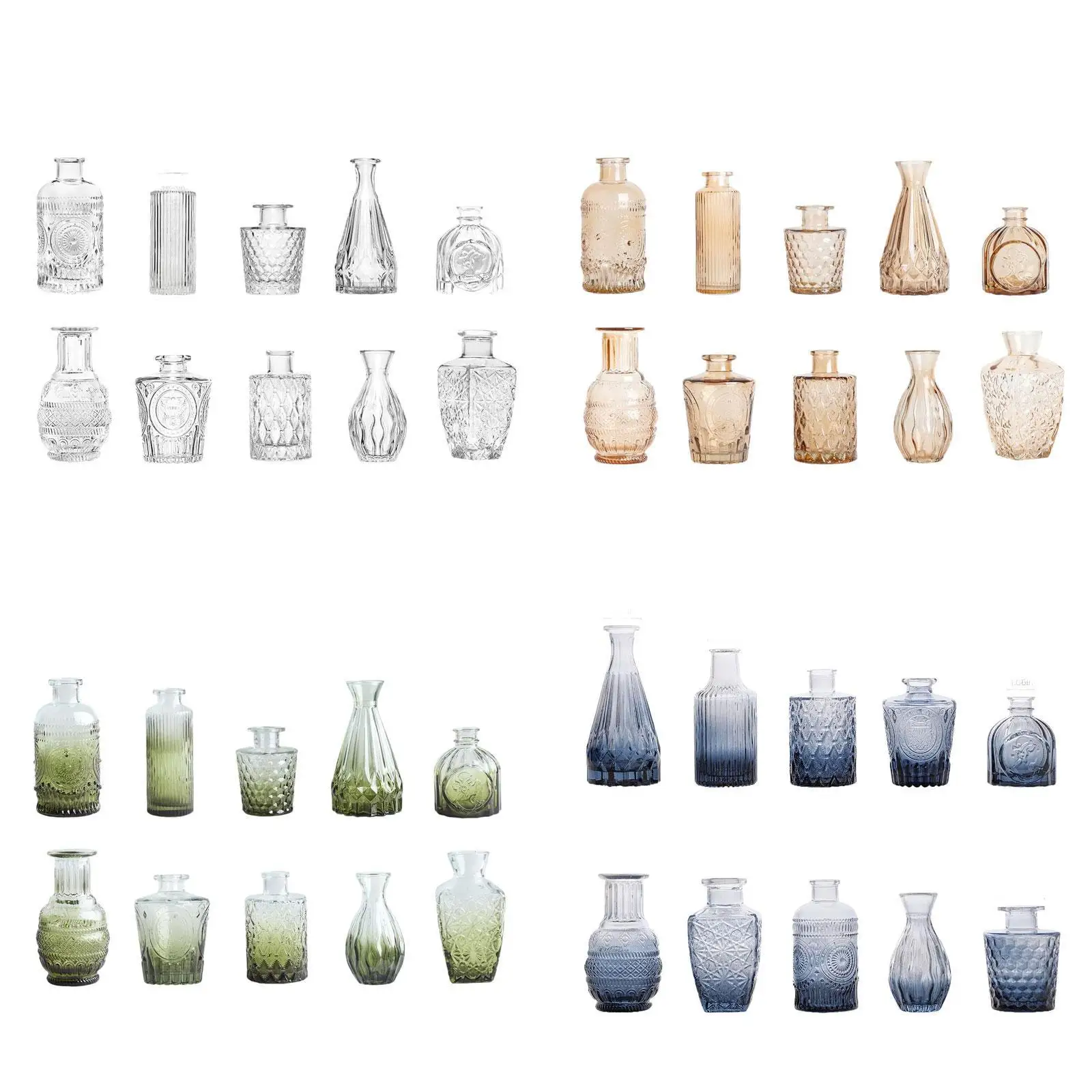 

10 Pieces Glass Bud Vases Home Furnishing for Farmhouse Balcony Cabinet