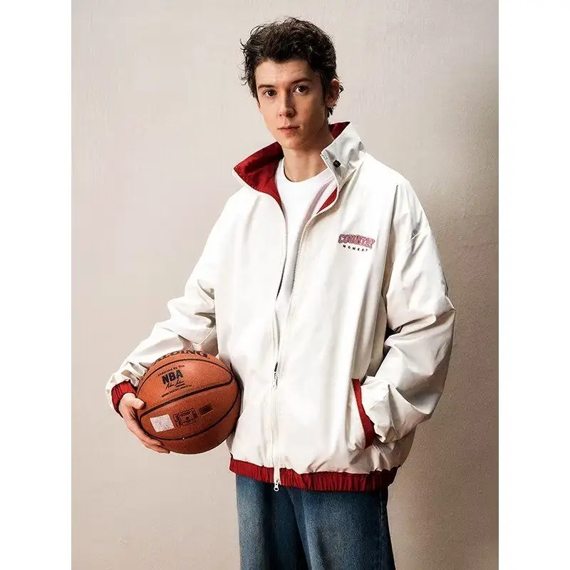 

Double-Sided Autumn Winter Jaet Unique Design Sensation Top Youth Trend Polyester Stand Fit Outerwear for Men