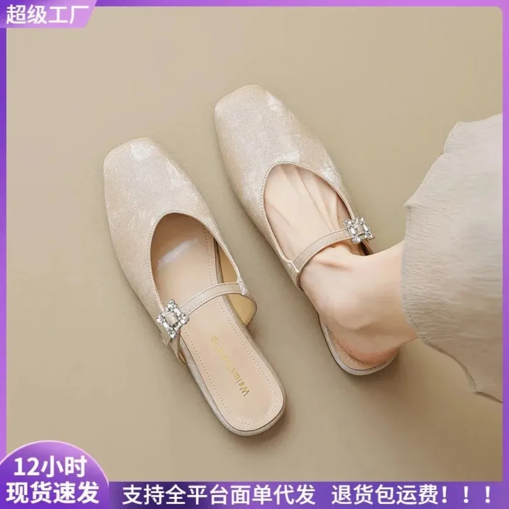 

Mary Jane Women Sandals Mid Heels Square Toe Slingback Shoes 2025 Fashion Lolita Female Autumn New Elegant Dress Pumps Shoes