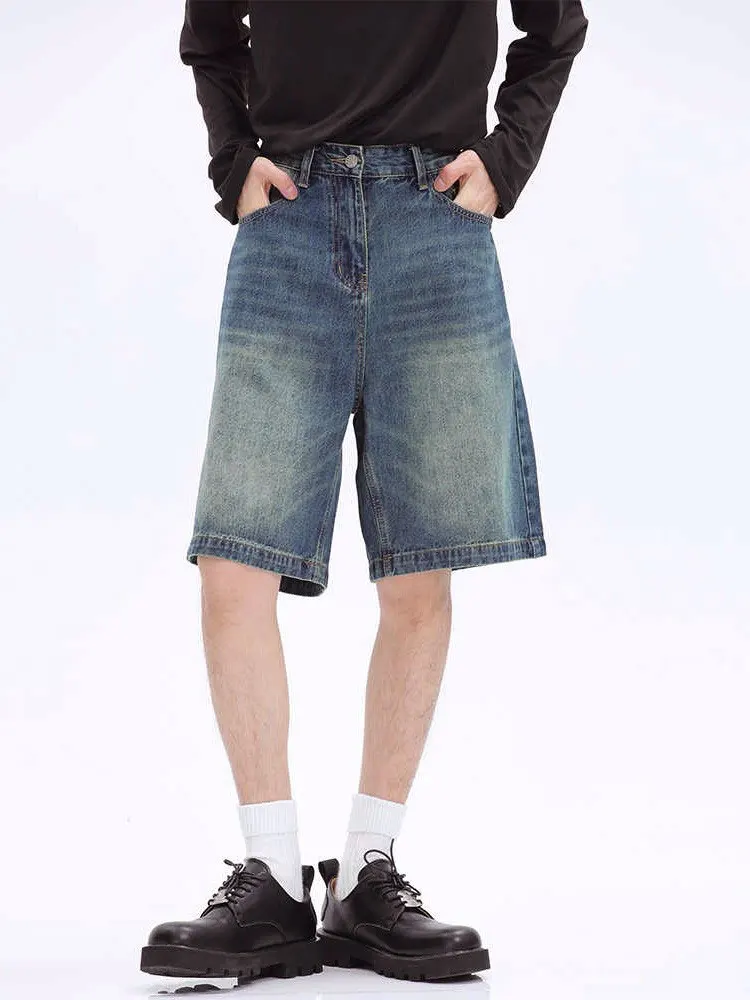 

Летние тонкие джинсы с широкими штанинами в американском ретро-стиле, синие, свободного прямого кроя, повседневные, со средней посадкой, для подростков