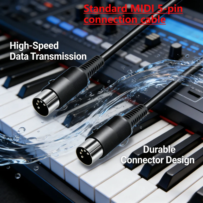 Midori Pure 5-pin MIDI Electronic Keyboards Drums and Copper Cable for Piano  Extension Male-to-female Cable