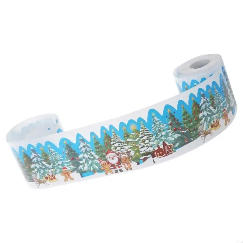 Y5LB 59ft Christmas Themed Border Trim Bulletin Board Border Trim for Notice Board Chalkboard Classroom Decoration