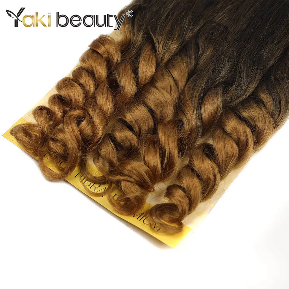 Syntetyczne włosy do warkoczy francuskich boho, kręcone, czarne, wstępnie rozciągnięte, profesjonalnej jakości do warkoczy szydełkowych, ustawianie w gorącej wodzie, 5 paczek/partia