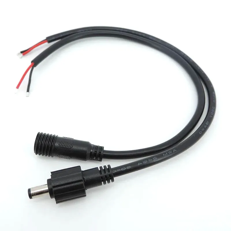 تيار مستمر 5.5x2.1 مللي متر IP68 مقاوم للماء 18AWG 7A ذكر موصل سالب التوصيل 2 دبوس محول التيار الكهربائي الأسلاك