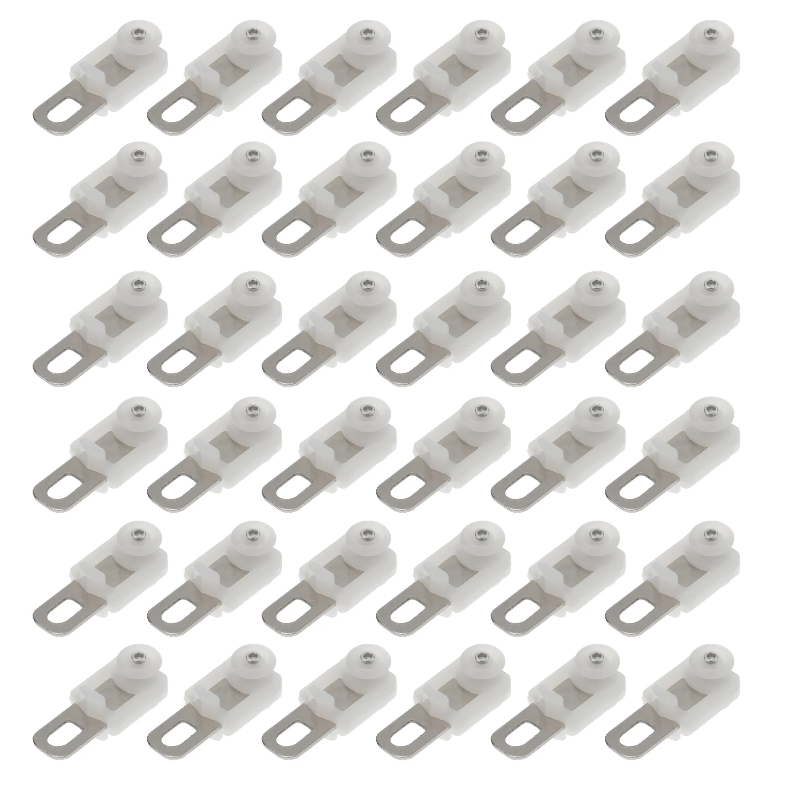 

50 Pcs Heavy Duty Stainless Steel Curtain Track Rollers Silent Gliders Hooks Easy Install Lasting Use for Standard
