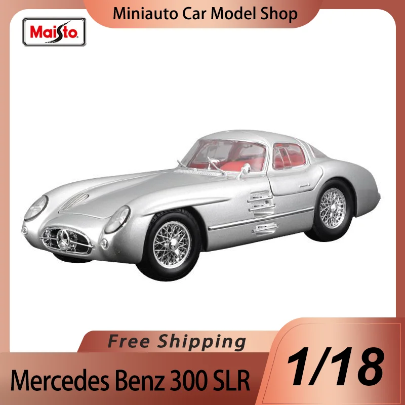 

В наличии Maisto 1:18 Mercedes Benz 300 Slr, миниатюрная литая под давлением модель Benz, винтажный ретро-автомобиль, роскошный автомобиль, игрушечный автомобиль, подарок для детей