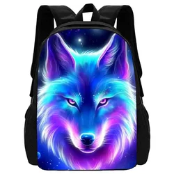 Mochila Wolf Prints Plecak szkolny Cartoon Animal Torby szkolne dla chłopców i dziewcząt, lekki plecak dla dzieci do szkoły