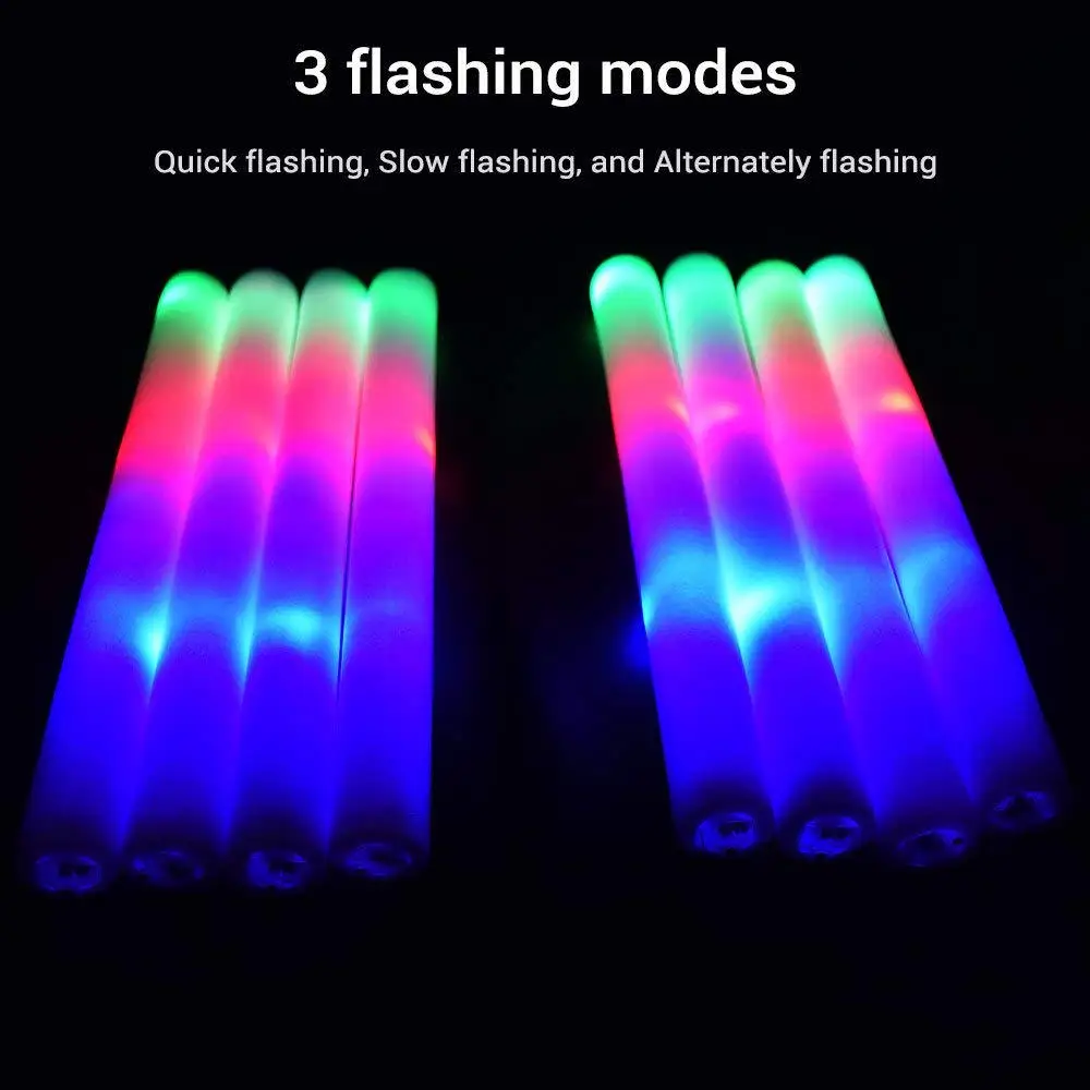 5 Stück Sticks, mehrfarbig, helles LED-Licht, 8–20 Stunden, leuchtend, für Konzert, Party, Festival, Hochzeit, Nacht, Veranstaltungen, fluoreszierend
