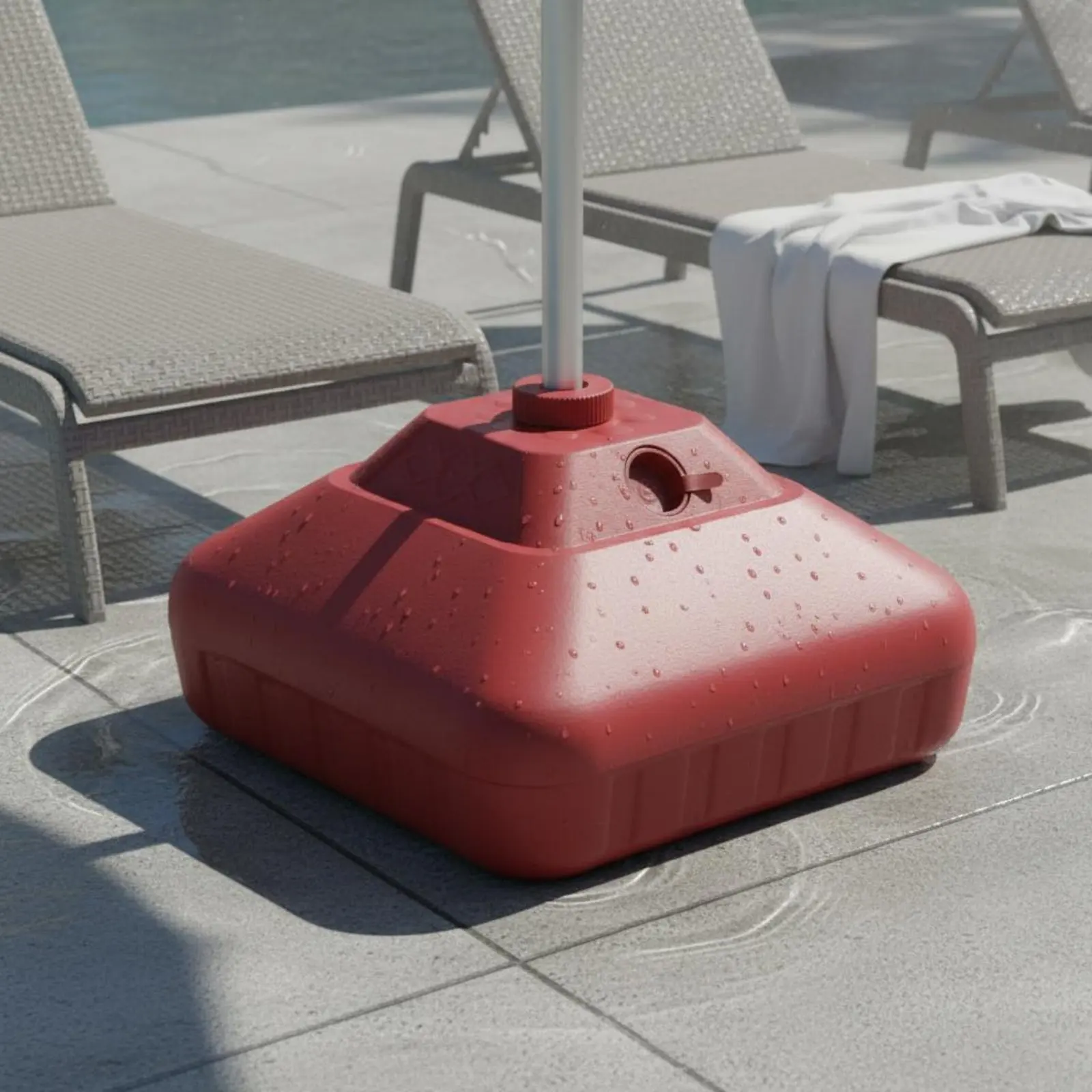 28L Water Container Base Fillable Water-Filled Umbrella Base Outdoor Furniture Accessory Weighted Portable for Garden, Balcony