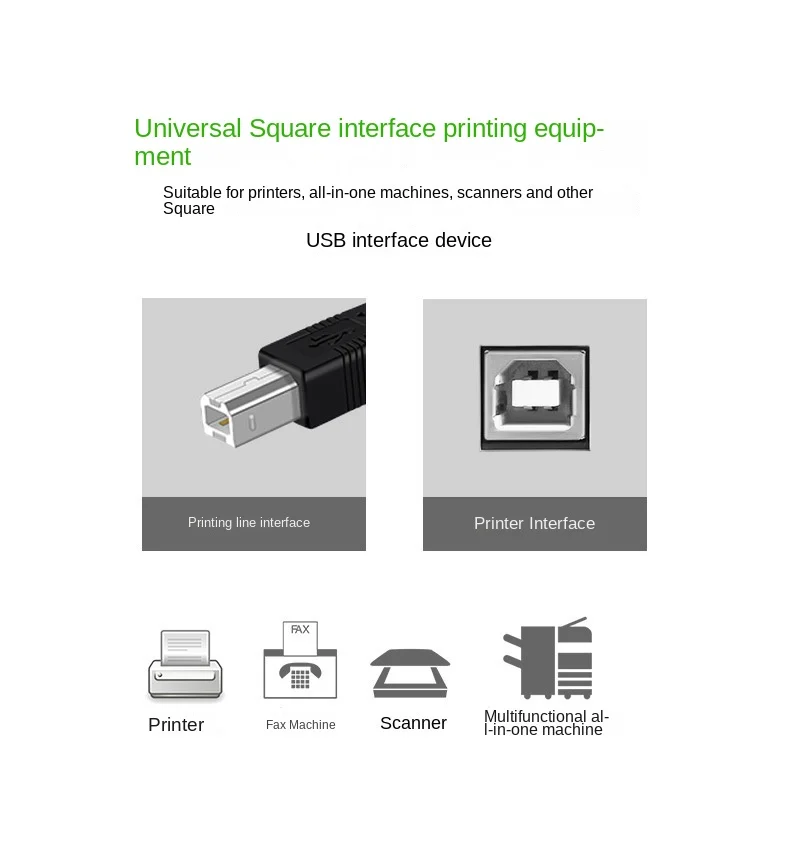 High Speed USB 2.0 A To B Male Cable for Canon Brother Samsung Hp Epson Printer Cord for Smart Phone Computer USB Connection