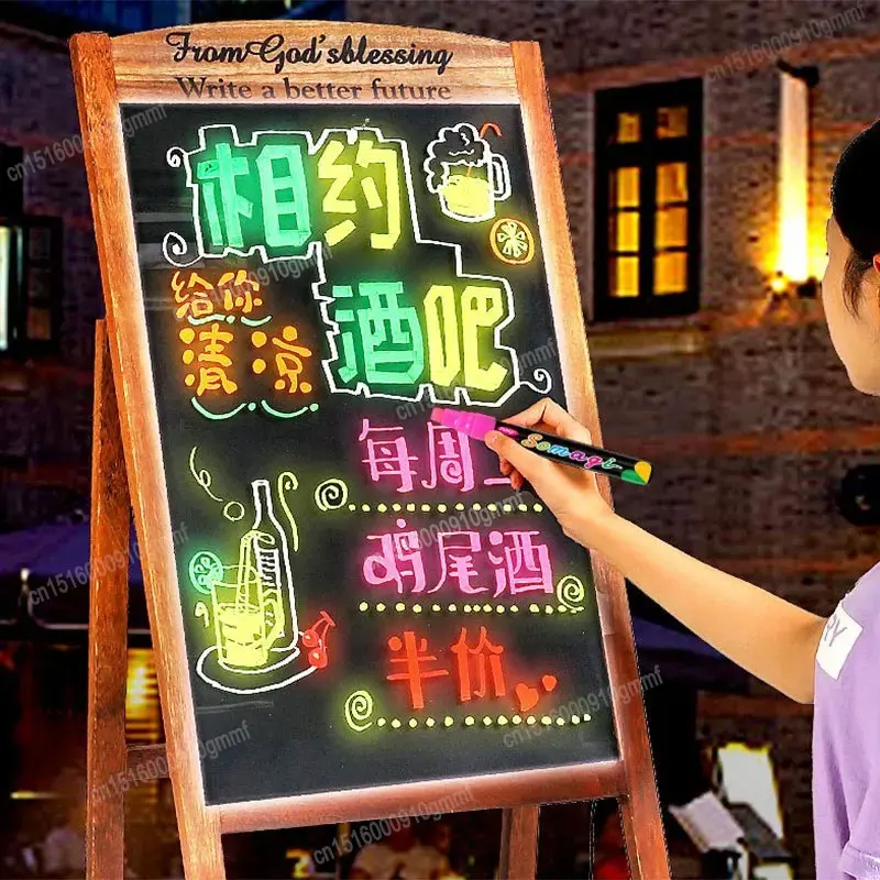 Imagem -03 - Liquid Chalk Erasable Highlighter Caneta Marcadora Fluorescente Ponta Plana Art Graffiti Led Light Board Quadro-negro Quadro-branco Cores mm