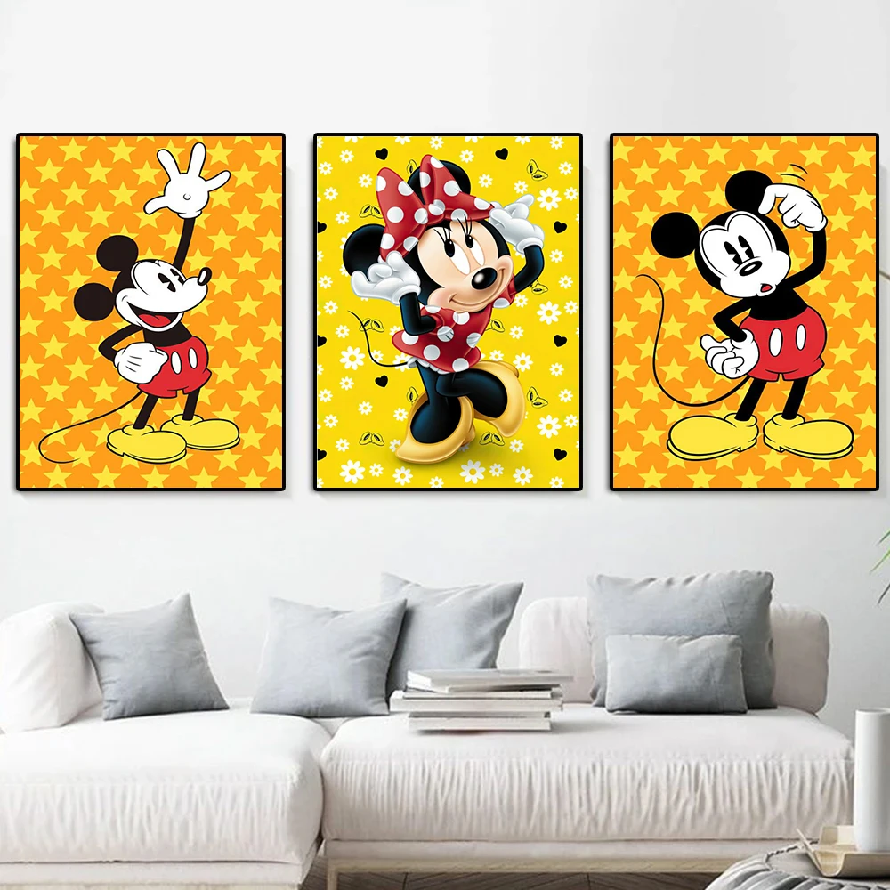 

MINISO Disney Cartoon Mickey Mouse Wall Art Poster Modern Classic Anime Home Living Room Decor Canvas Painting Prints Pictures