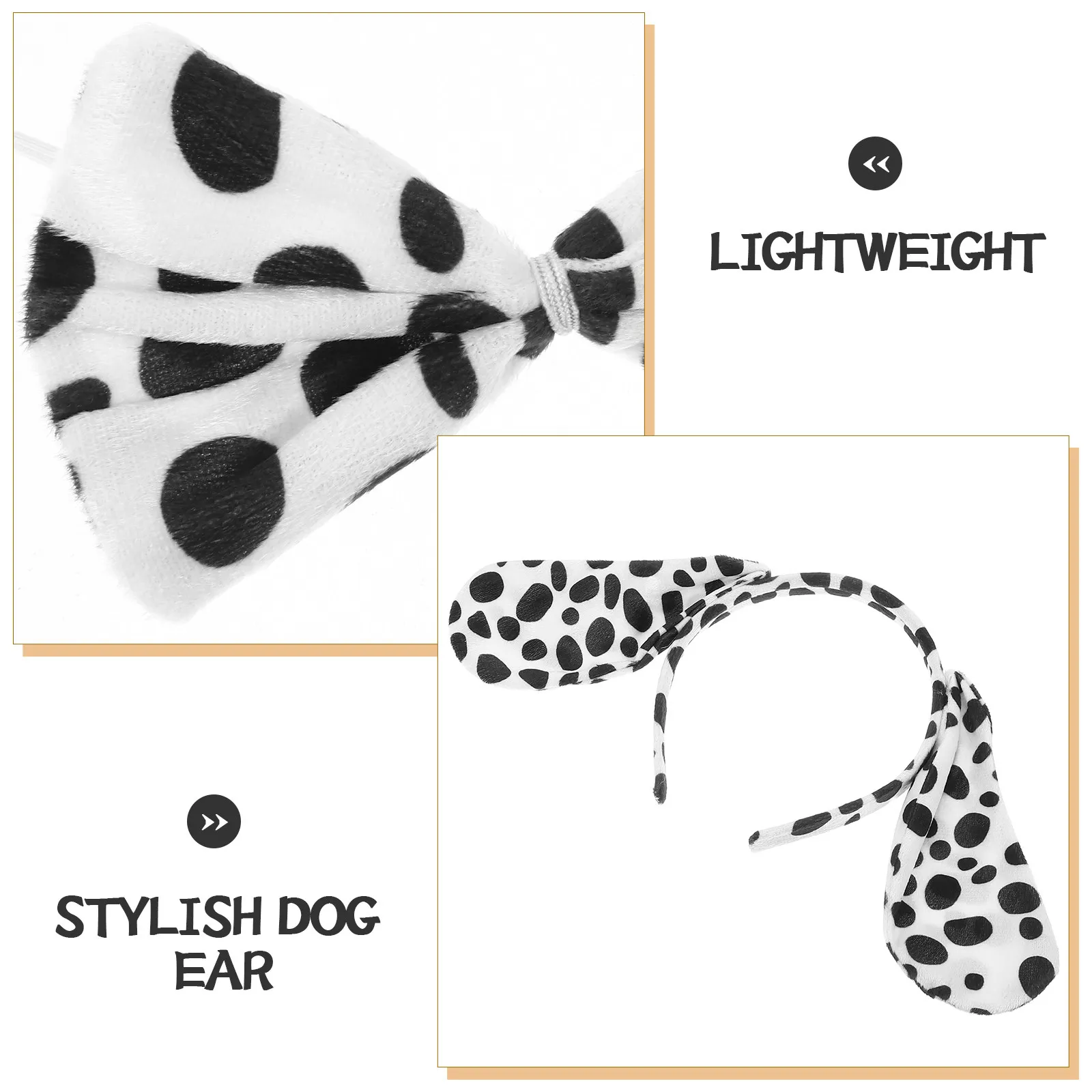 3Pcs Small Animal Headband Dog Costume Accessories for and Adults Halloween Cosplay Party Fancy Dress Set