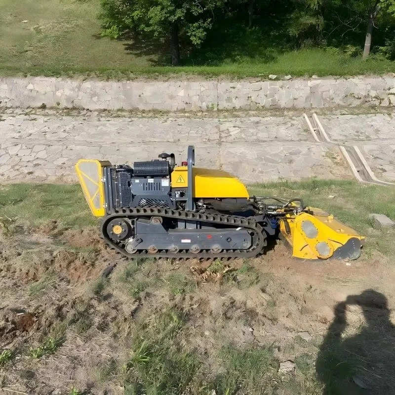 Automatic All-Terrain Remote Control Crawler Lawn Mower Mountain Bush Cutter Branch Shredder 38hp Industrial Anti-Slip