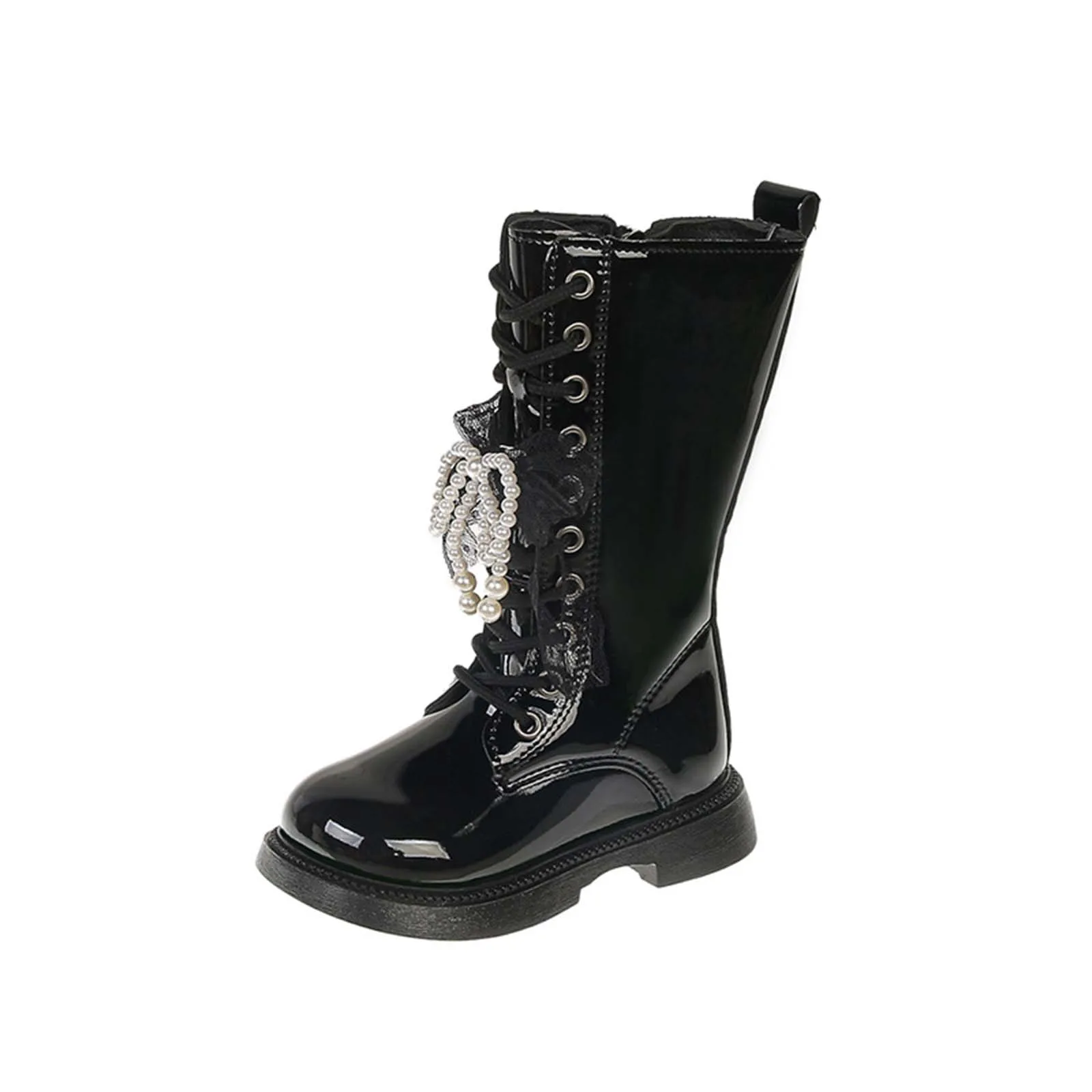 

Cow Girls Boots Girls Plush Thick Long Boots Medium To Large Childrens High Boots Girls Fashionable Toddler White Boots