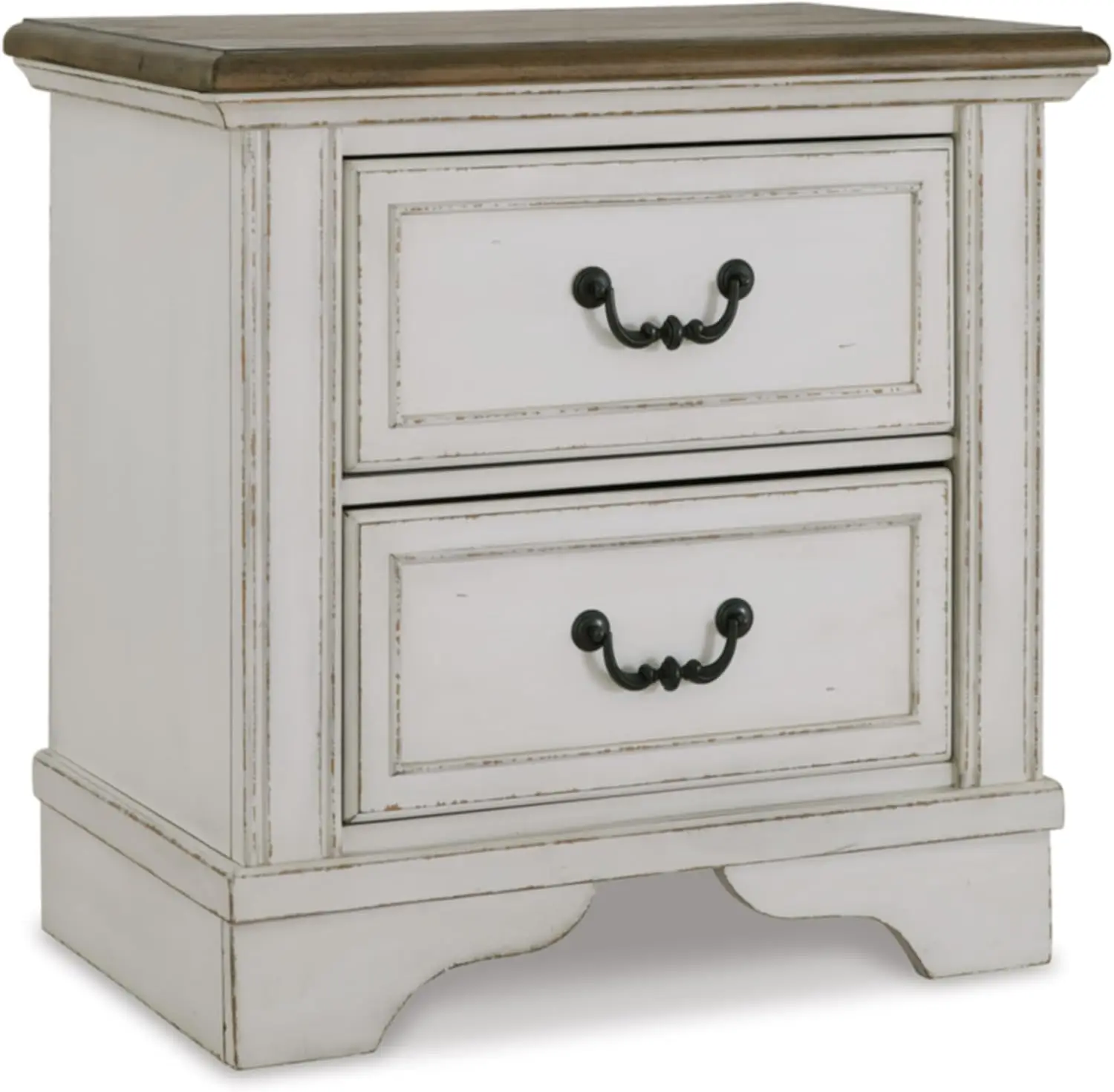 

Brollyn Rustic 2 Drawer Night Stand, Two-Tone Brown & Whitewash