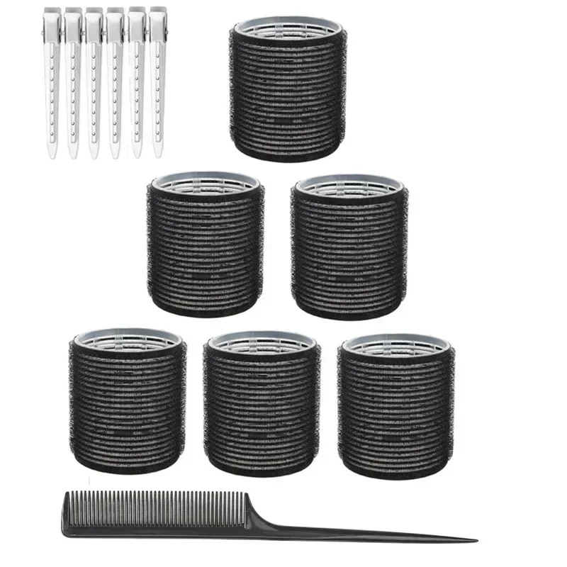 

Набор из 13 черных самоклеящихся бигудей без нагрева для завивки волос, создания объема на челке, инструменты для самостоятельной укладки