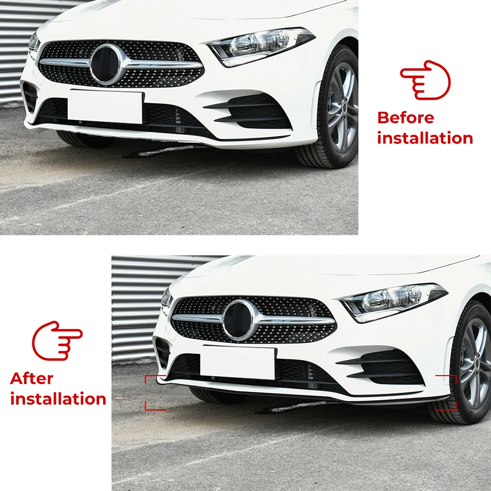 For Mercedes-benz A Class W177 A180 A200 A220 A250 AMG 2019-2022 Front Lower Bumper Lip Splitter Canard Trim Styling Mouldings