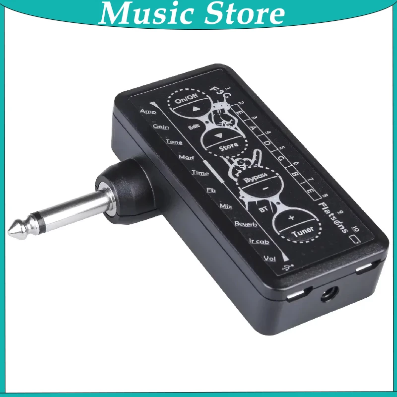 Flatsons F3C Mini Headphone Amp Guitar Bass Amplifier Speakers Headphone Stage Audio Tuner Guitar Accessories Plug Amp