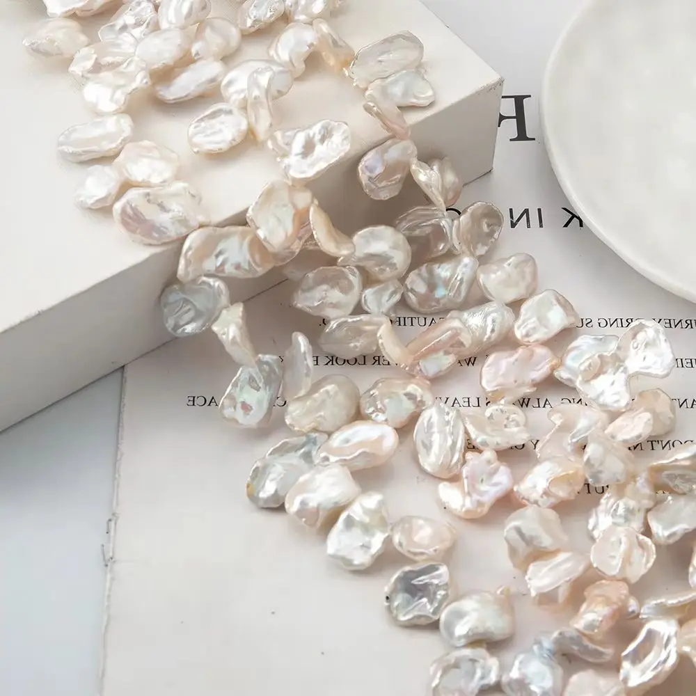 

1strand 13x22mm Natural Freshwater Pearl Loose Beads Large Petal Shape Spacer Beads for Jewelry Making DIY Bracelets Accessories