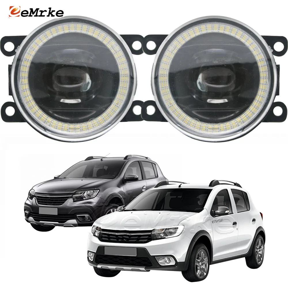 

Car Fog Lamp Assembly Lens Angel Eyes Led DRL Daytime Running Lights PTF 15W 12V for Renault Dacia Sandero /Stepway 2017-2020