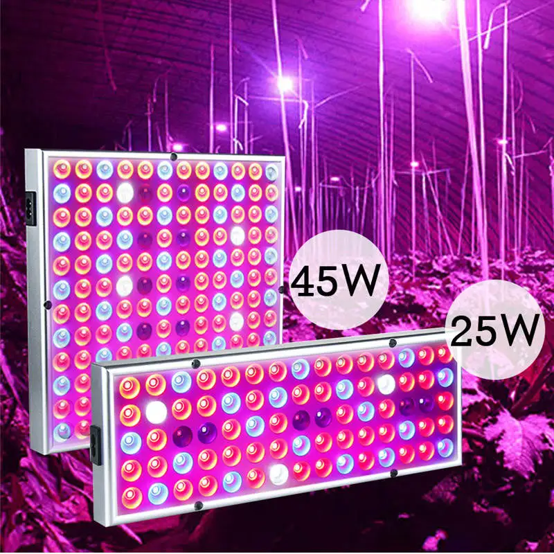 25w/45w led plantas crescer painel de luz cultivo crescente phyto lâmpada uv ir kit para estufa interior growbox sala tenda vegetal