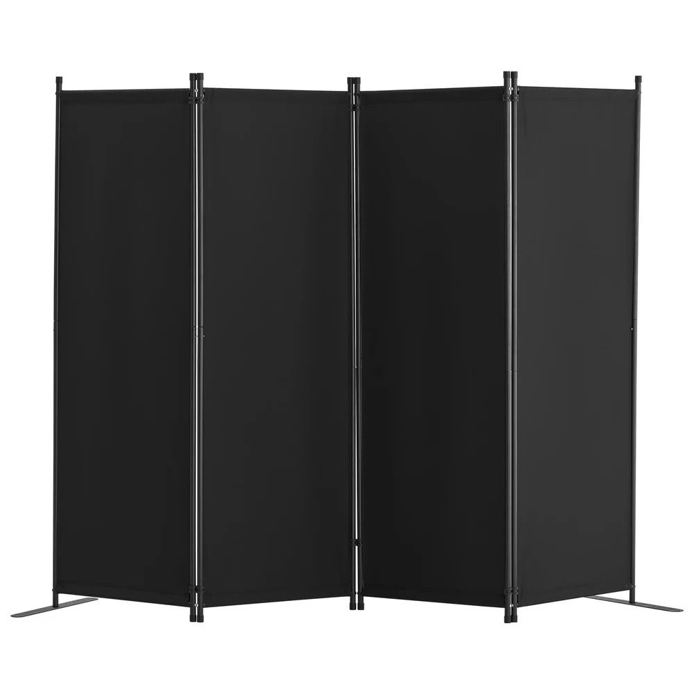 4 Panel Folding Privacy Screen Room Divider Waterproof Sun Blocking Sturdy Construction Adjustable Height Compact Storage